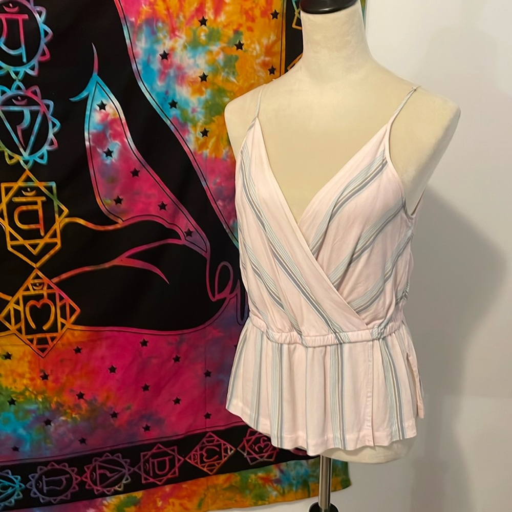 EUC Free People Pink Striped Tank